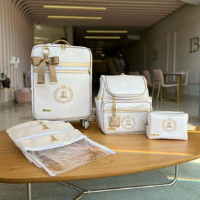 Kit Baby 4 Personalizado - Branco Perolado I Ouro
