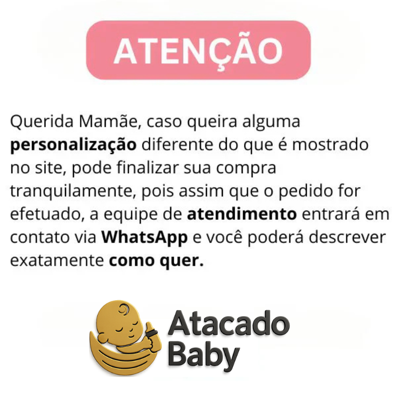 Kit de Fraldinha Completo e Personalizado 20 Peças | Nome do Bebê Personalizado