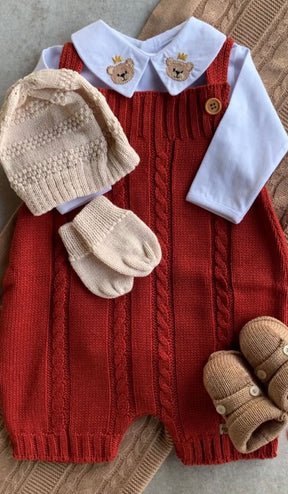 Kit Saída Maternidade Personalizável Completo Ursinho Laranja | Personalize Com o Nome do Seu Príncipe