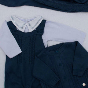 Kit Saída Maternidade Personalizável Completa Branco + Azul Marinho | Personalize Com o Nome do Seu Príncipe