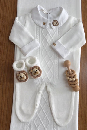 Kit Saída Maternidade Personalizável Completo Branco | Personalize Com o Nome do Seu Príncipe