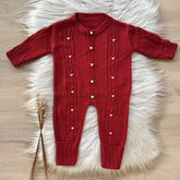 Saída Maternidade Trama e Pérolas 2 Peças Vermelho