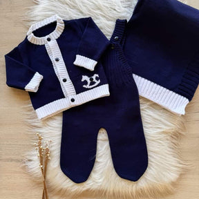 Saída Maternidade Detalhe Cavalinho 3 Peças Profundo