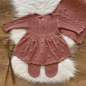 Saída Maternidade Trama e Bolhas Luxo Rosa Prata