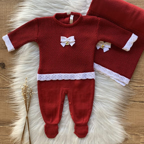 Saída Maternidade Colmeia com Cristais Swarovski Vermelho