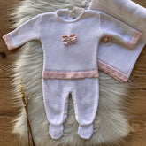 Saída Maternidade Colmeia com Cristais Swarovski Branco