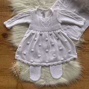 Saída Maternidade Trama e Bolhas Branco